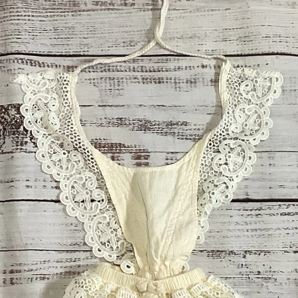 2174. Baby Girl / Infant Crocheted Lace Jumper 6 Months | Halter Style | EUC